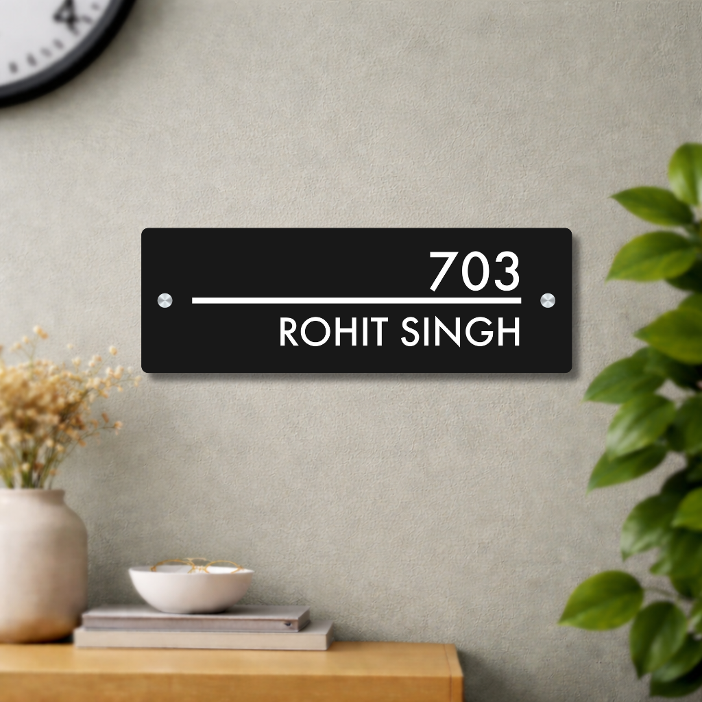 House Number/Name Plate - (Matte Black)