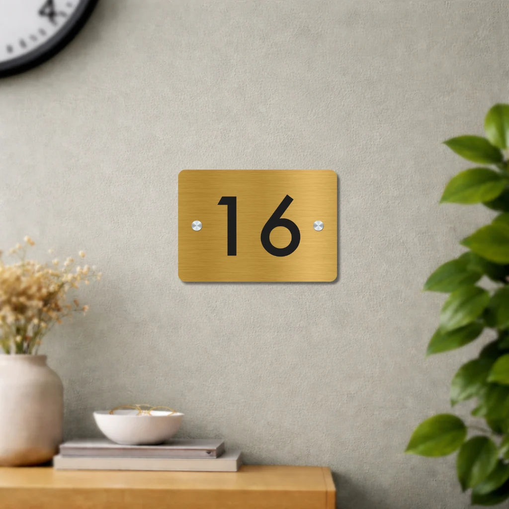 House Number/Name Plate - (Gold Stainless Steel)