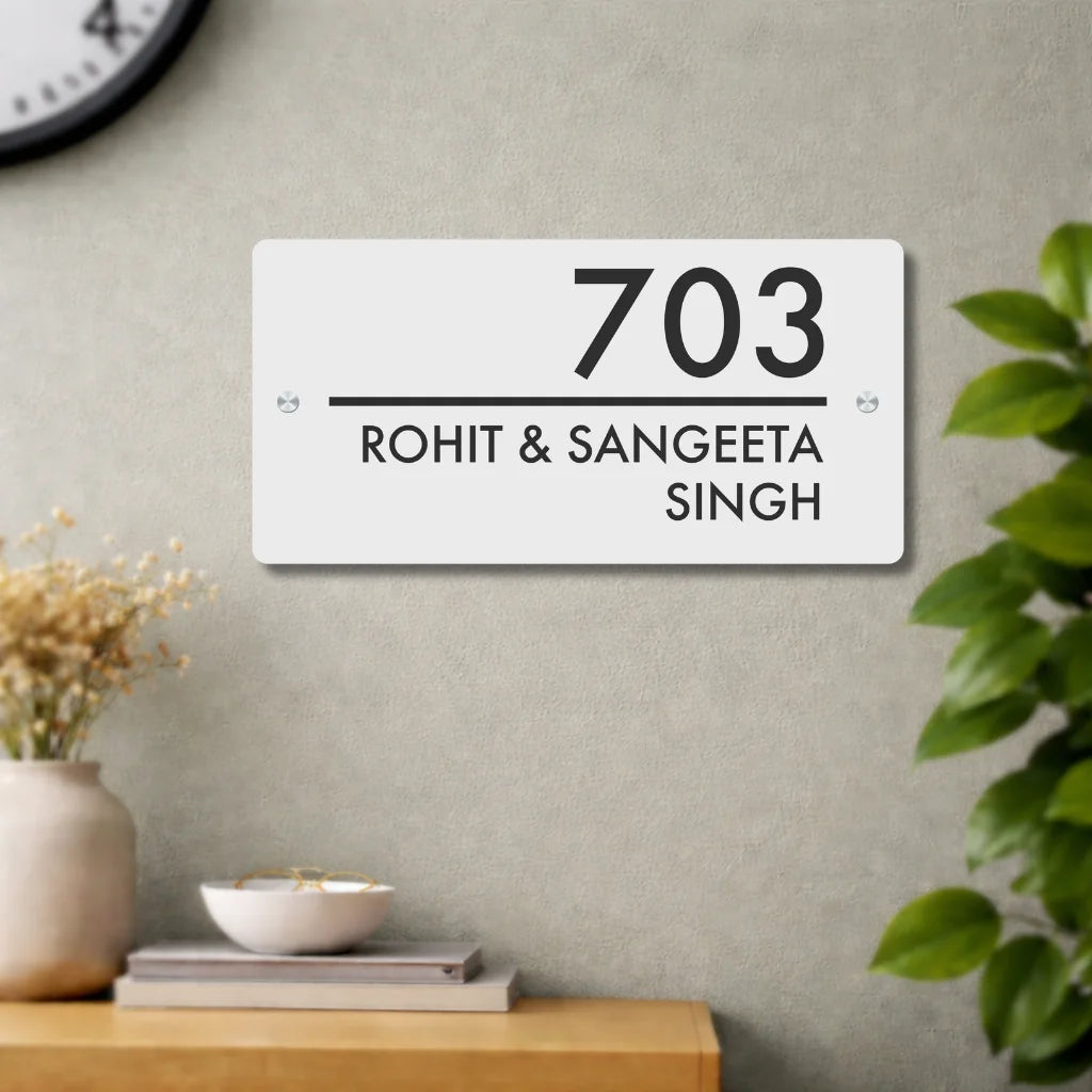 House Number/Name Plate - (White)