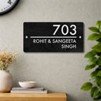 House Number/Name Plate - (Black Granite Stone Effect)