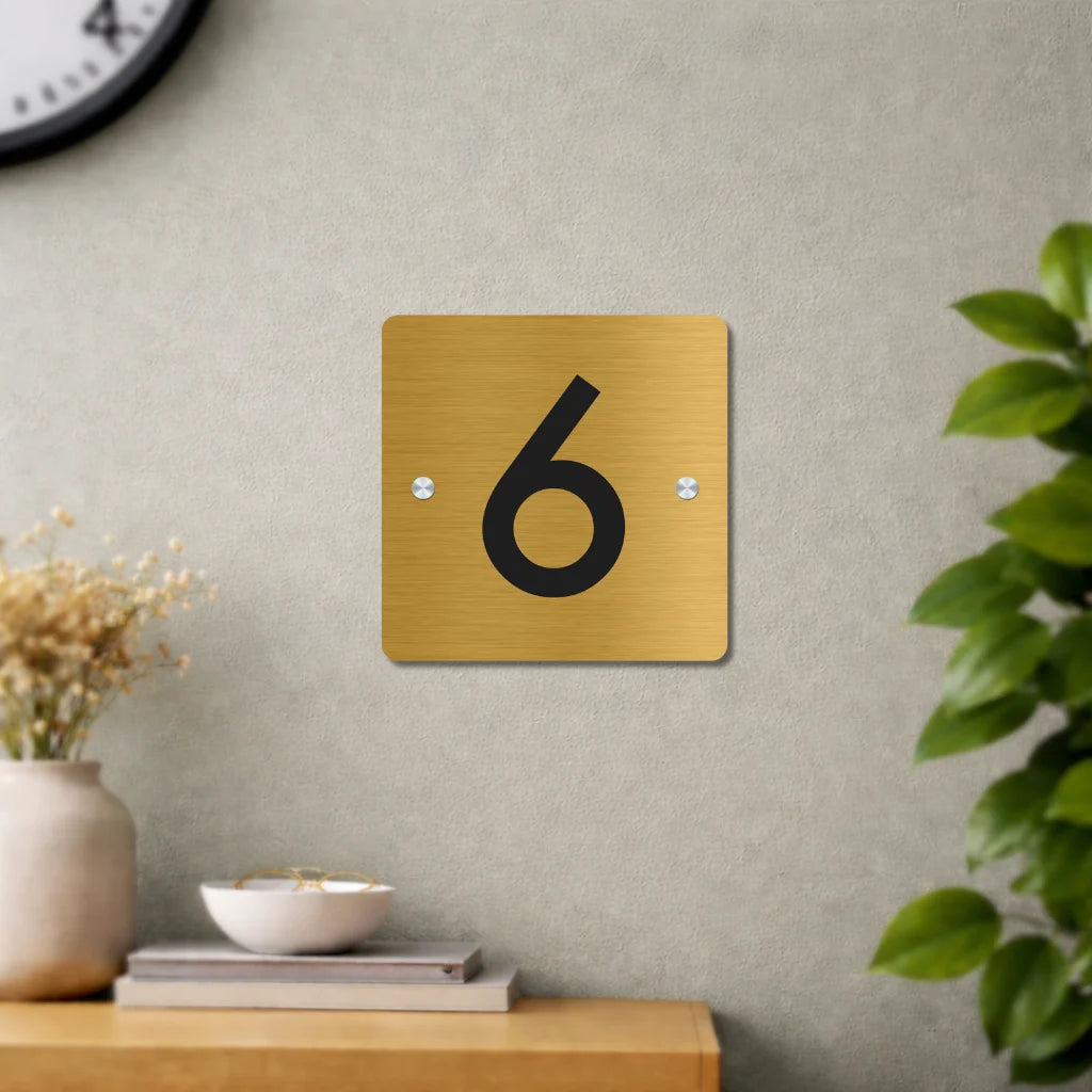 House Number/Name Plate - (Gold Stainless Steel)