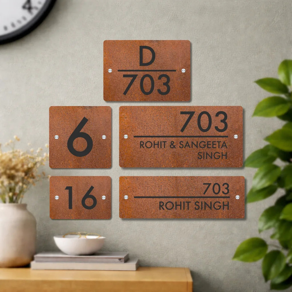 House Number/Name Plate - (Rusty Effect)