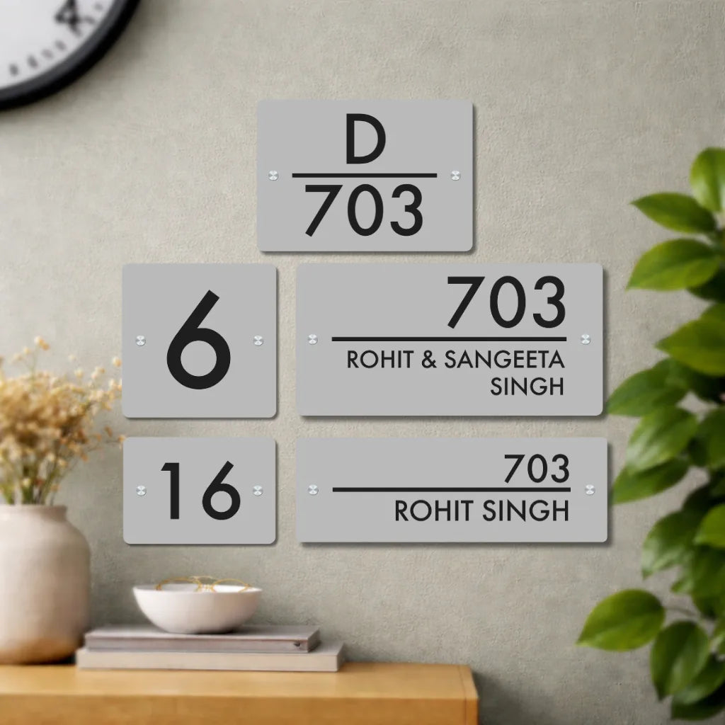 House Number/Name Plate - (Matte White)