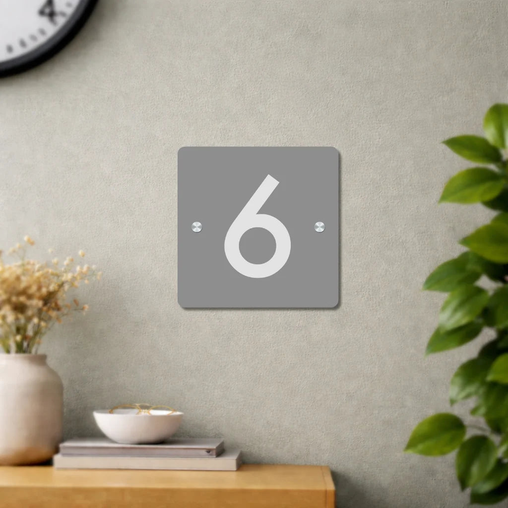 House Number/Name Plate - (Glossy Grey)