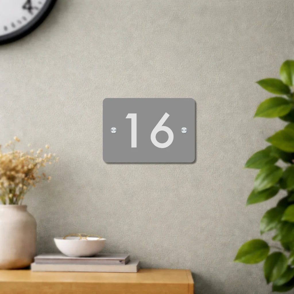 House Number/Name Plate - (Glossy Grey)