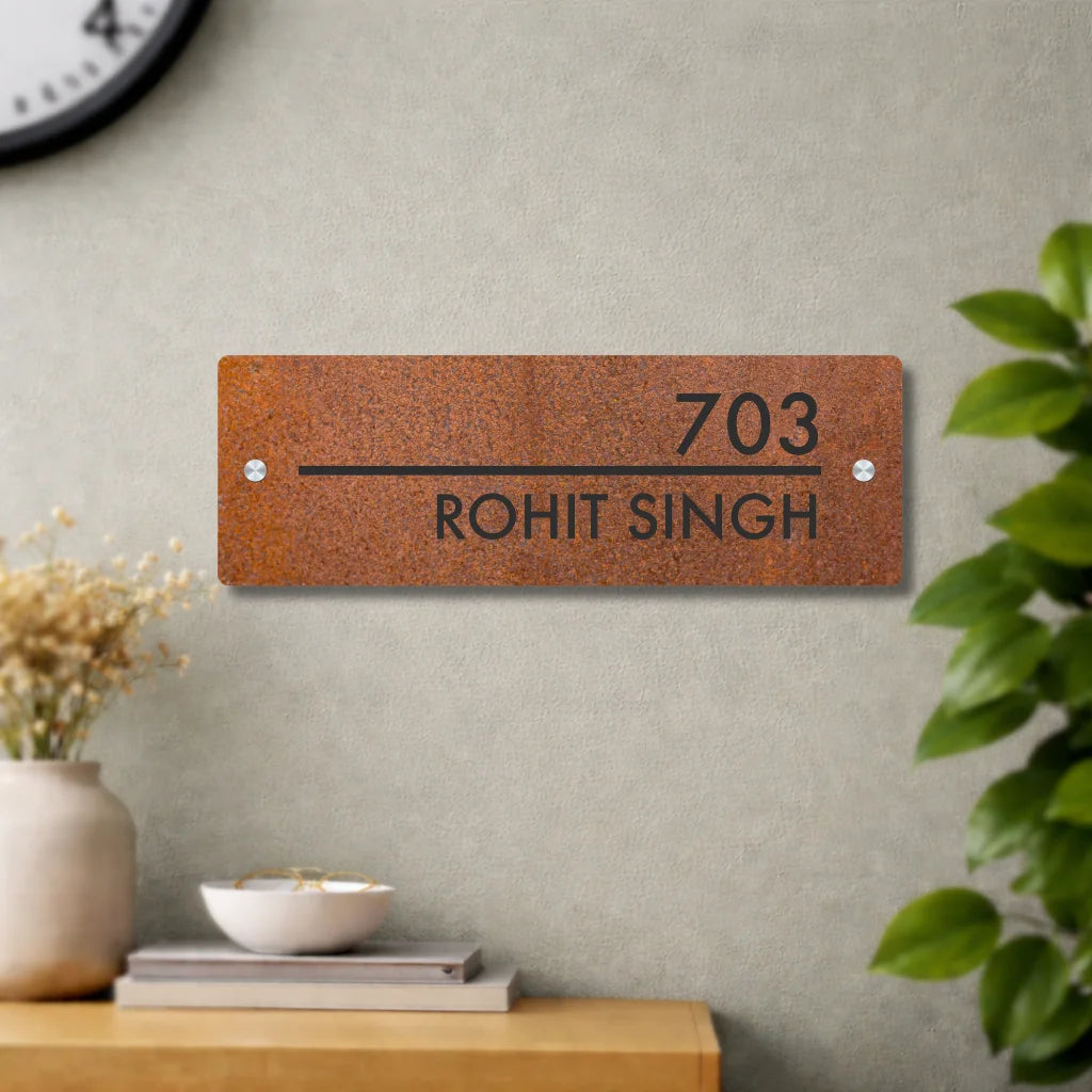 House Number/Name Plate - (Rusty Effect)