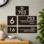 House Number/Name Plate - (Walnut Effect)