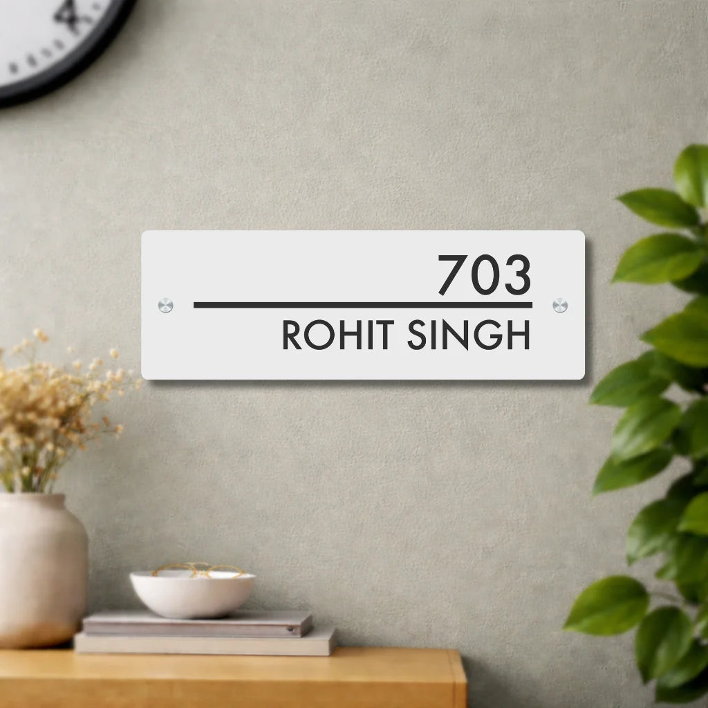 House Number/Name Plate - (White)