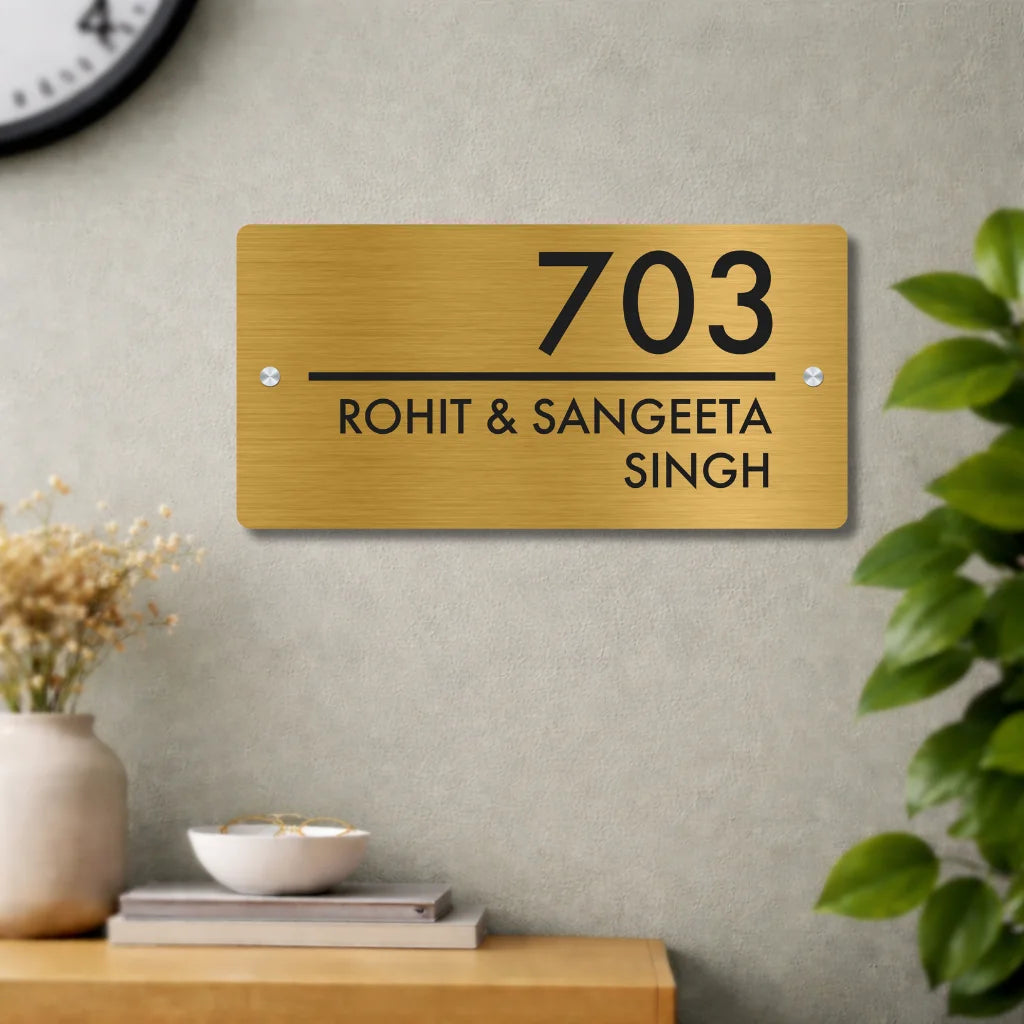 House Number/Name Plate - (Gold Stainless Steel)