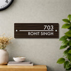 House Number/Name Plate - (Walnut Effect)