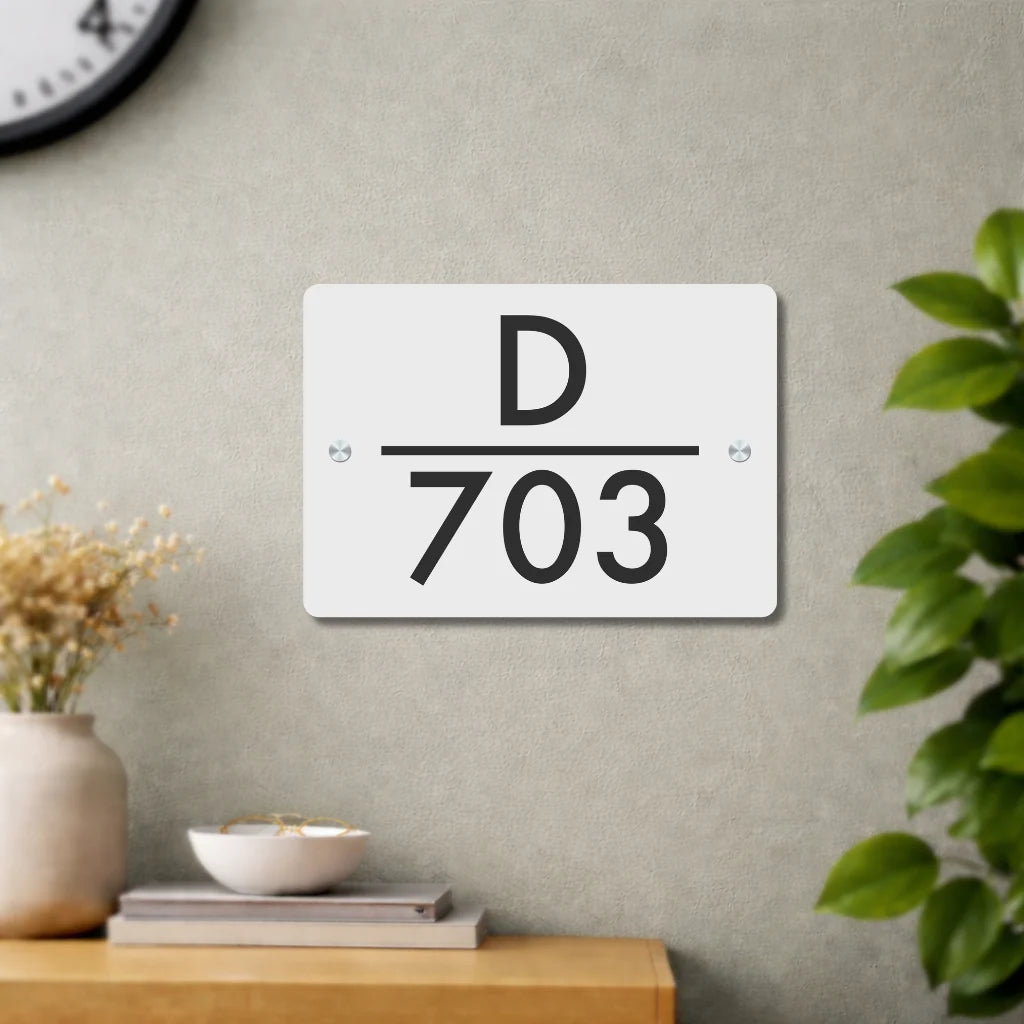 House Number/Name Plate - (White)