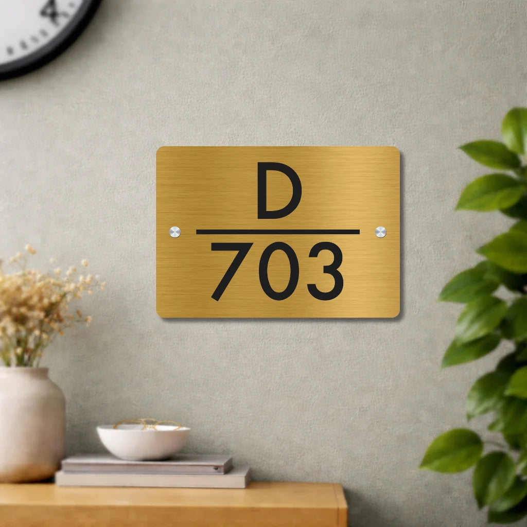House Number/Name Plate - (Gold Stainless Steel)