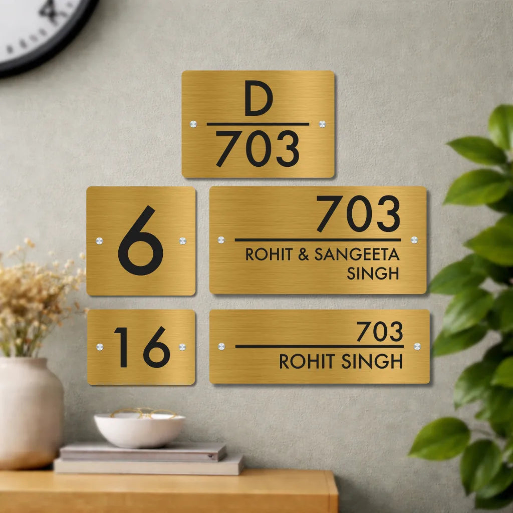House Number/Name Plate - (Gold Stainless Steel)