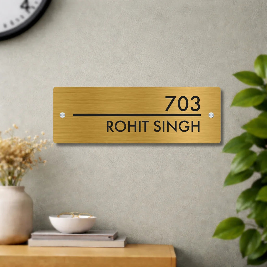 House Number/Name Plate - (Gold Stainless Steel)